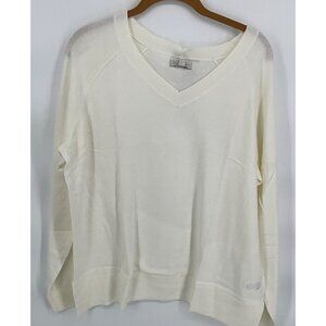 Lucky Brand Women's V-Neck Marshmallow‎ Sweater Med- XXL